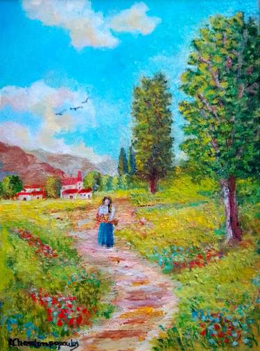 Print of Impressionism Landscape Paintings by Konstantinos Charalampopoulos