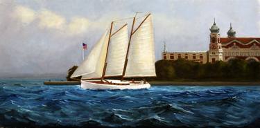 Pilot Schooner off Ellis Island thumb