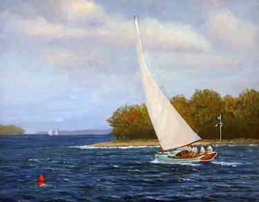 Print of Fine Art Sailboat Paintings by Mark Hunter