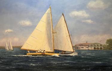 Original Fine Art Sailboat Paintings by Mark Hunter
