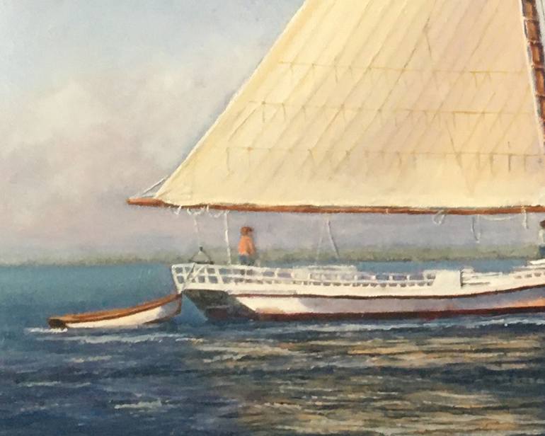 Original Fine Art Sailboat Painting by Mark Hunter