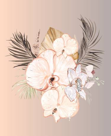 ANGELIC BOHO 1 Pink grey Orchid Floral thumb