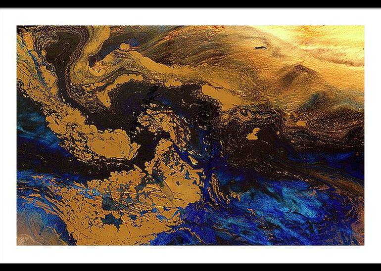 Gold And Blue Abstract Gold And Blue Abstract Landscape Painting Large Gold And Blue Canvas Painting Giclee Print Artwork Golden 2 Painting By Marie Antuanelle Saatchi Art