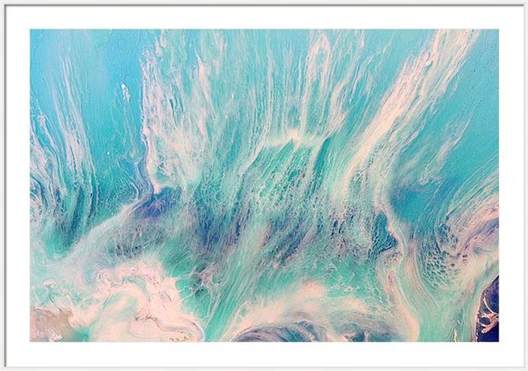 Ocean Resin Art - Abstract Seascape - Teal Blue Ocean Wave Beach - Ocean  Seascape Art Print - Pink Abstract. Blissful Blush. Original Abstract Beach  Artwork - Antuanelle 