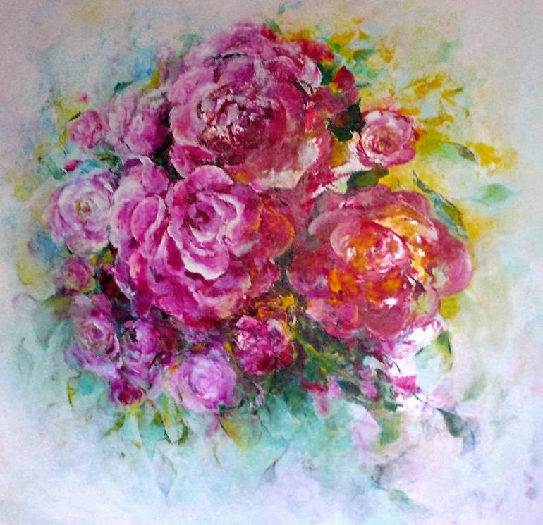 Wild Roses Painting by Barbara Anna Cichocka | Saatchi Art