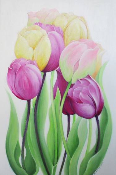 Original Floral Painting by Barbara Anna Cichocka