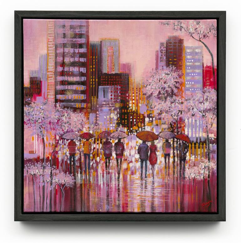 Original Expressionism Cities Painting by Shazia Imran
