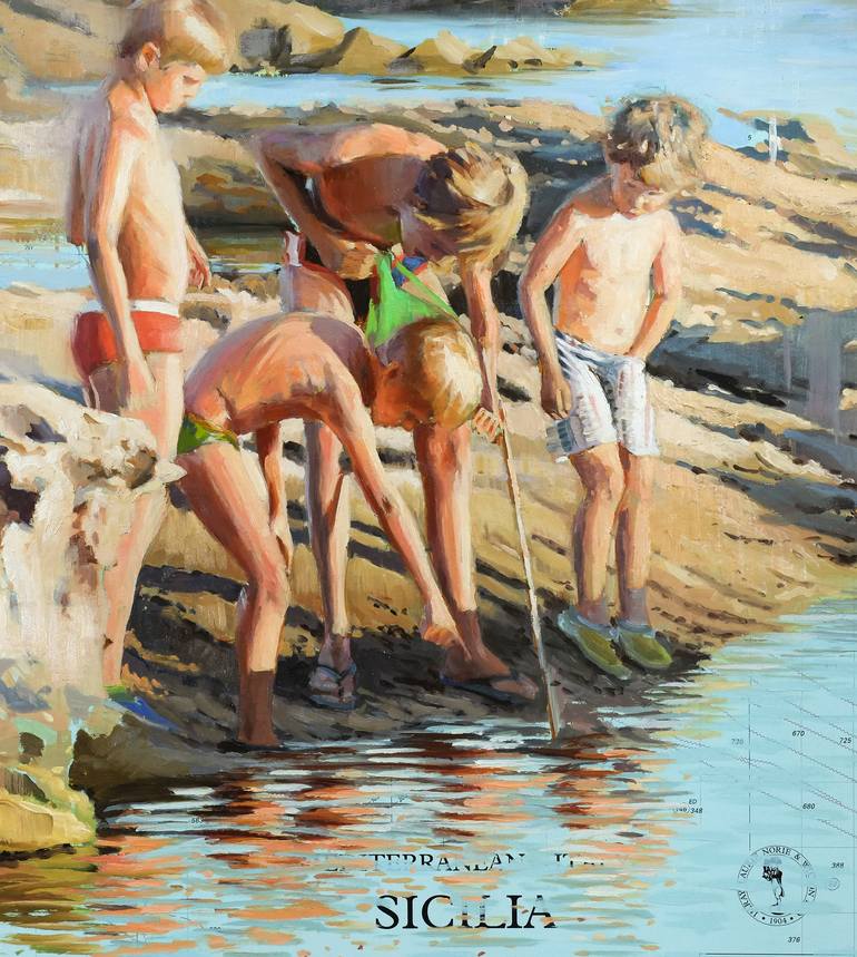 Original People Painting by Johnny Morant