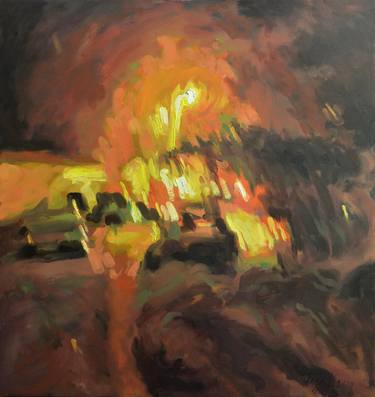 Original Abstract Expressionism Automobile Paintings by Goce Ilievski