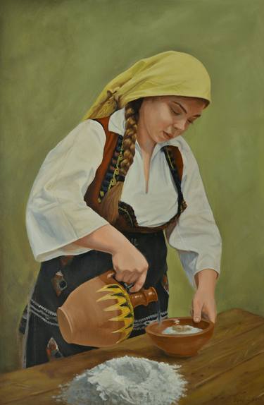 Original Figurative Rural life Paintings by Predrag Ilievski