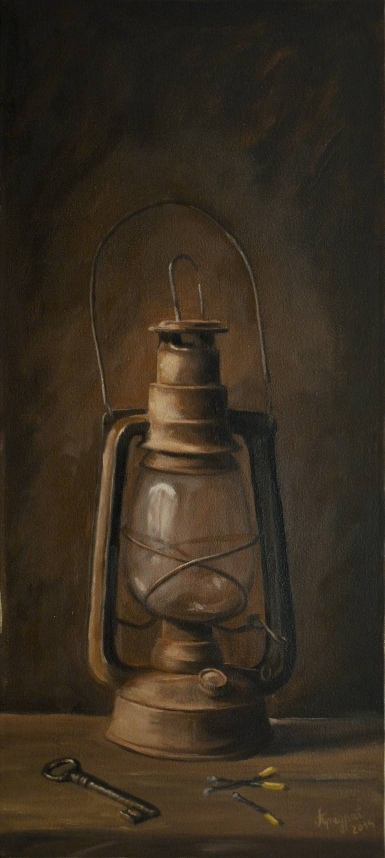 Night Lantern, Painting By Varun N Rao Artmajeur