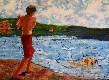 Original Impressionism Beach Painting by Gail Balfe