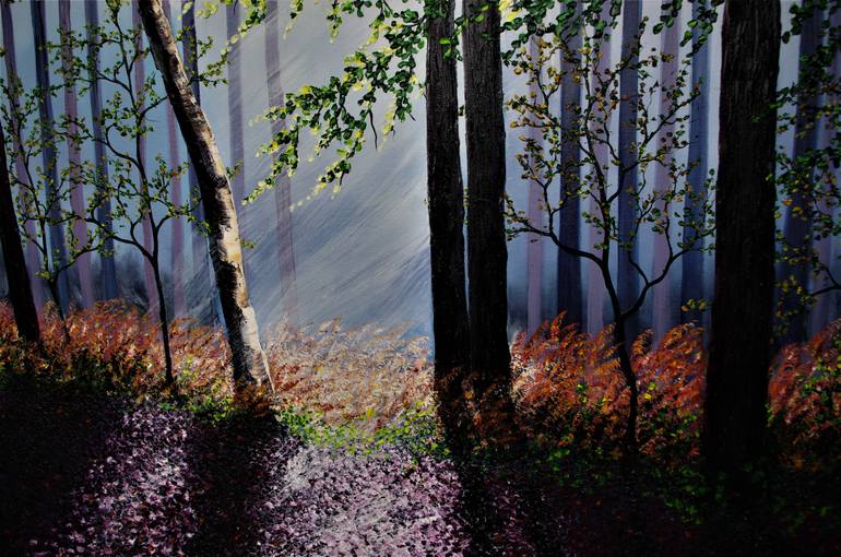 Original Folk Landscape Painting by Hazel Thomson