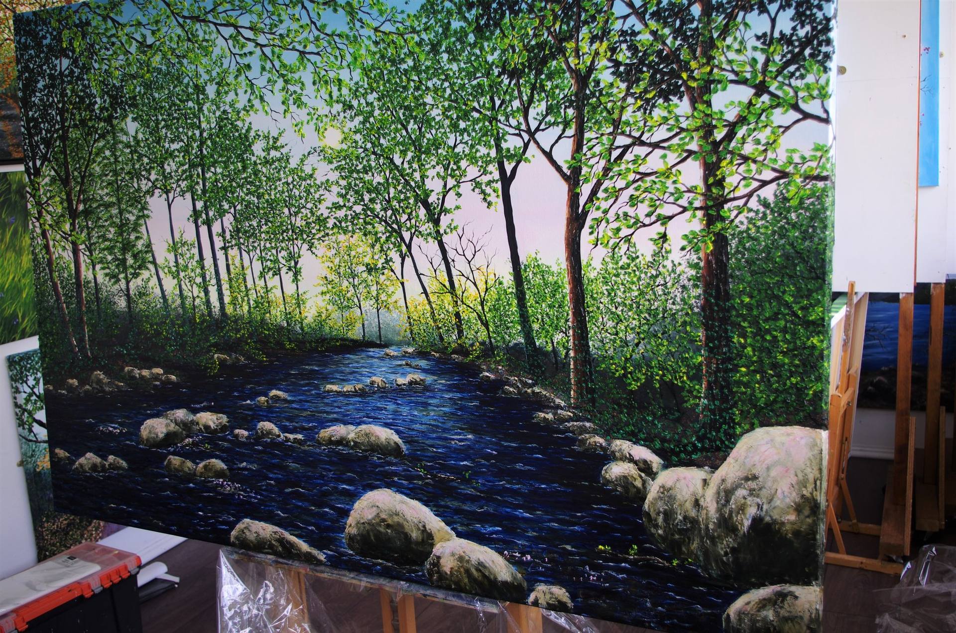 Forest River Painting by hazel thomson