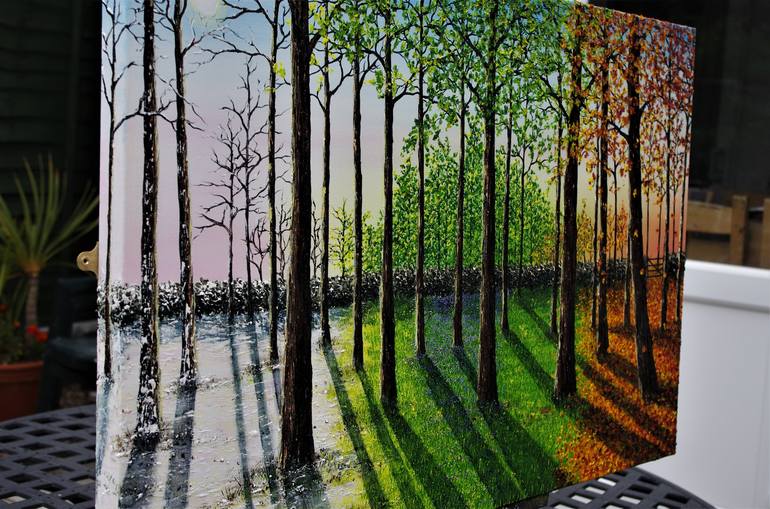 Original Contemporary Seasons Painting by hazel thomson