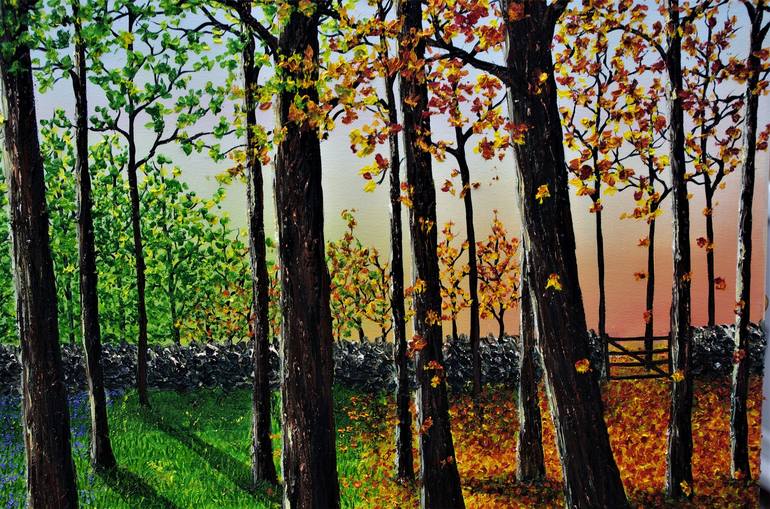 Original Contemporary Seasons Painting by hazel thomson