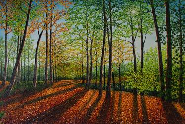 Print of Fine Art Tree Paintings by hazel thomson