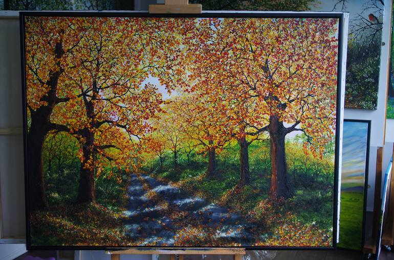 Original Realism Tree Painting by hazel thomson