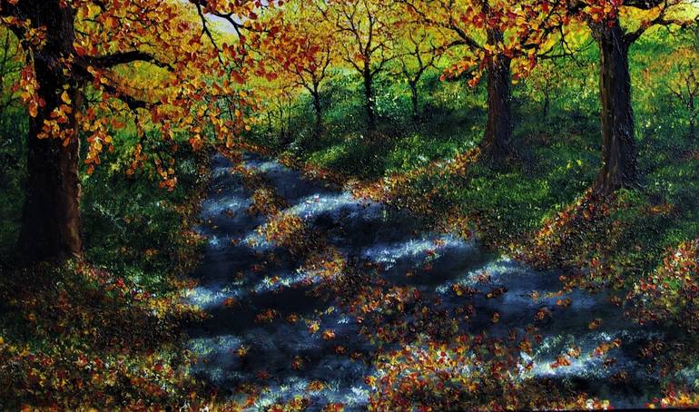 Original Realism Tree Painting by hazel thomson