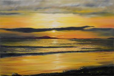 Print of Realism Seascape Paintings by hazel thomson
