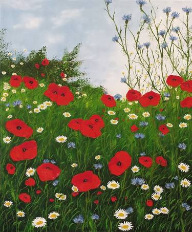 Print of Floral Paintings by hazel thomson