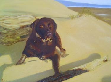 Print of Realism Dogs Paintings by hazel thomson