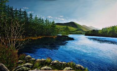 Print of Fine Art Landscape Paintings by hazel thomson