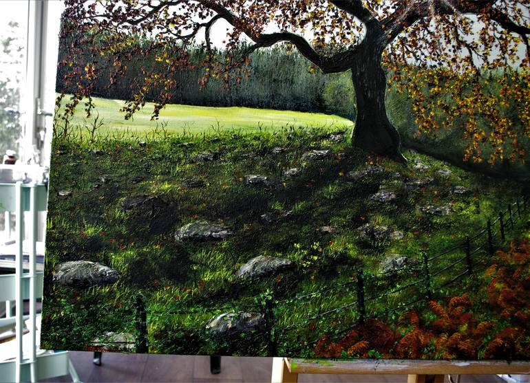 Original Expressionism Tree Painting by hazel thomson