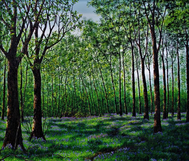 Late Spring in Burton woods 100cm x 120cm Painting by hazel