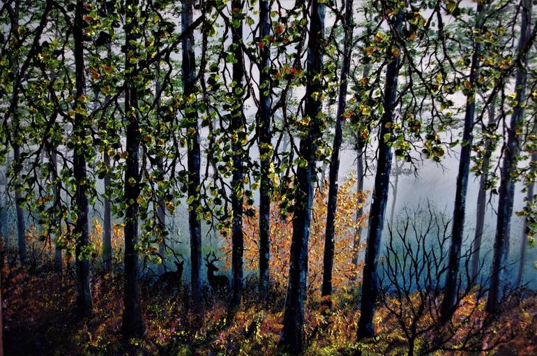 Original Folk Landscape Painting by Hazel Thomson