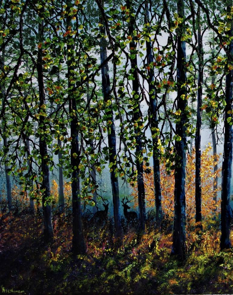 Original Folk Landscape Painting by Hazel Thomson