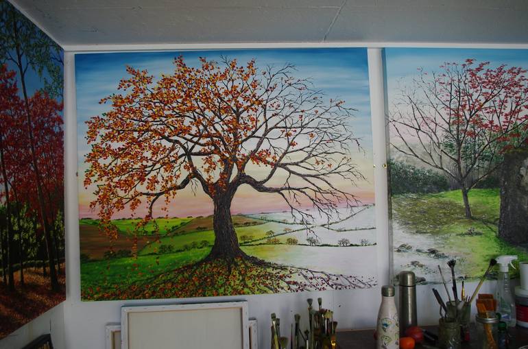 Original Impressionism Tree Painting by hazel thomson