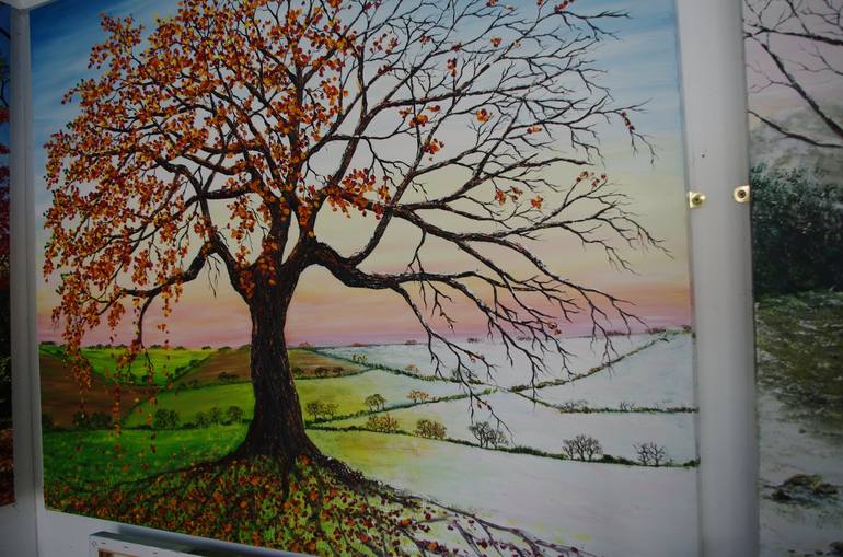 Original Impressionism Tree Painting by hazel thomson