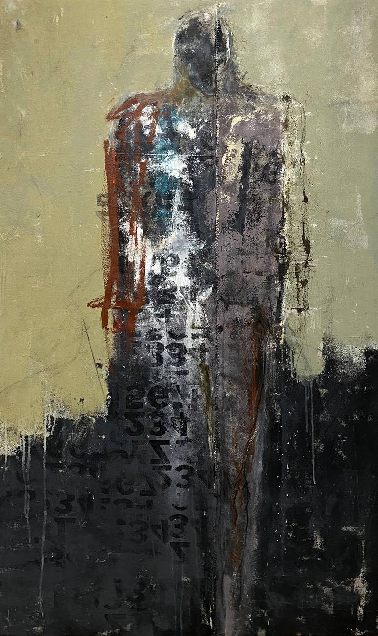 Man with ponytail Painting by Bastiaen Vries | Saatchi Art