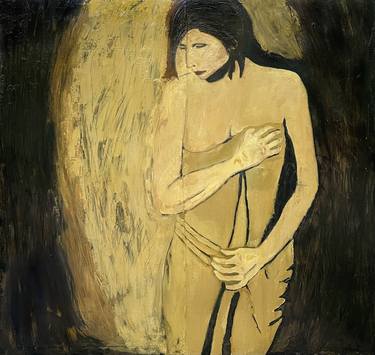 Woman With Blanket By Angela Gebhardt thumb