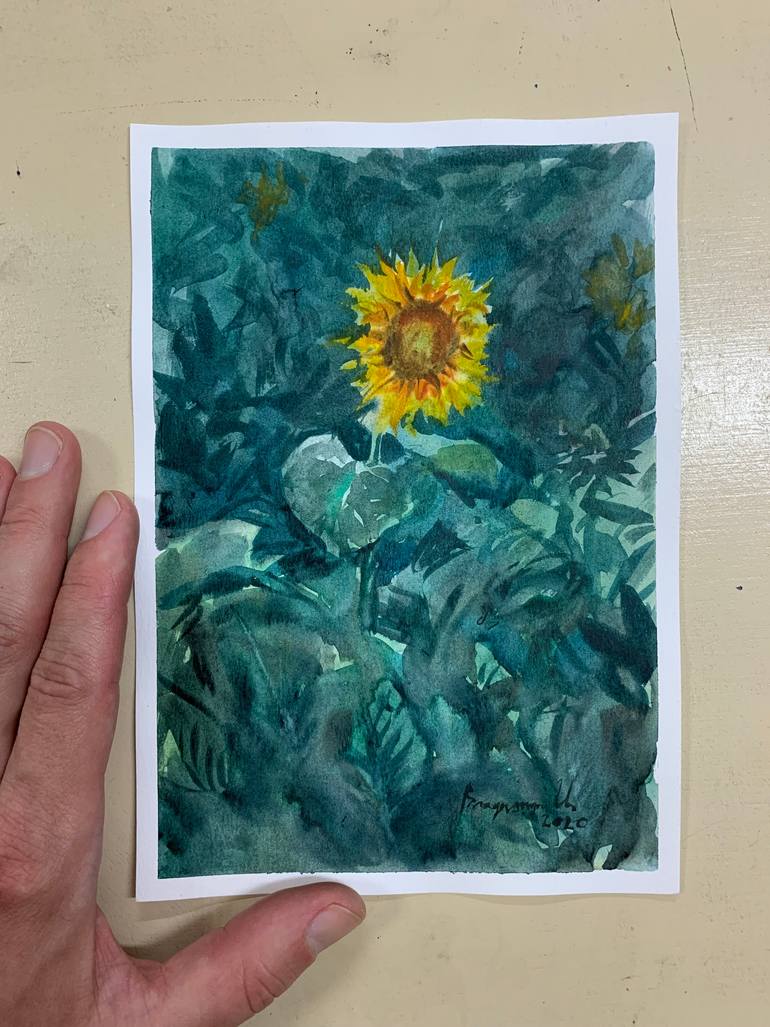 Original Expressionism Floral Painting by Vladimir Ilievski