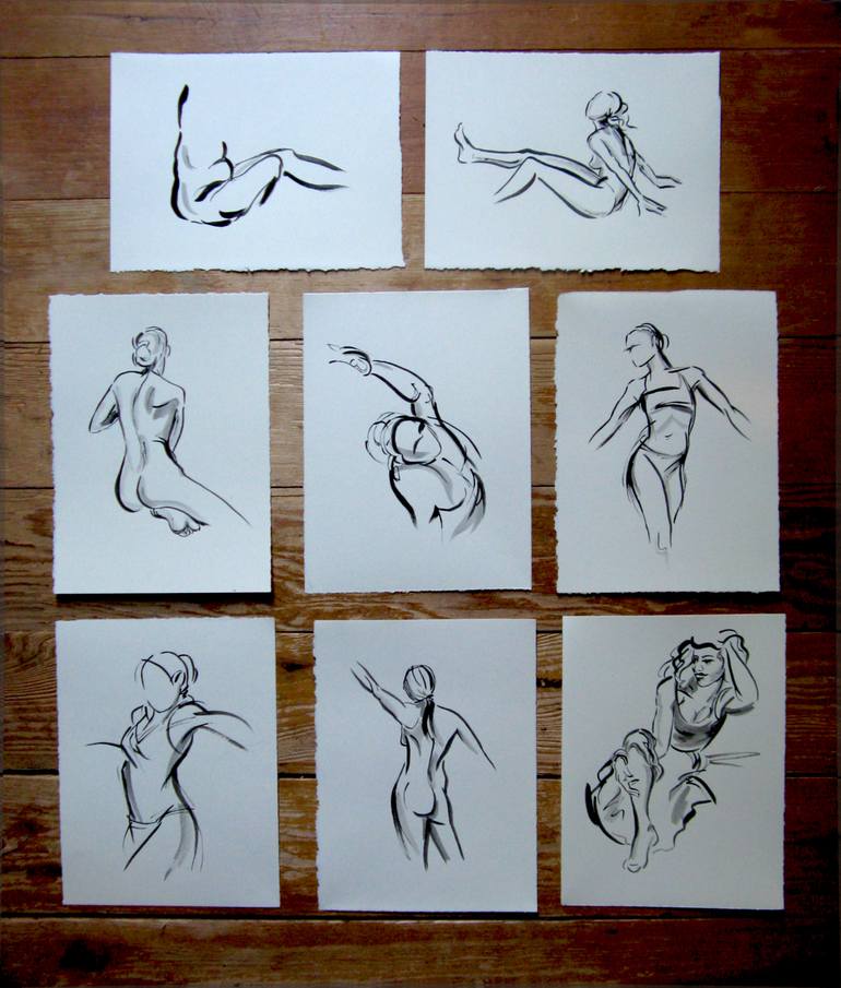 Original Nude Drawing by Kathleen Ney