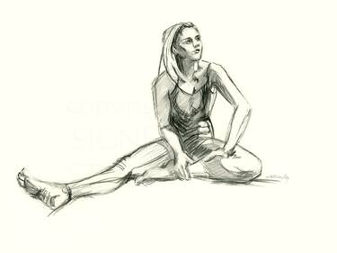 Dancer, Resting - charcoal figure drawing thumb