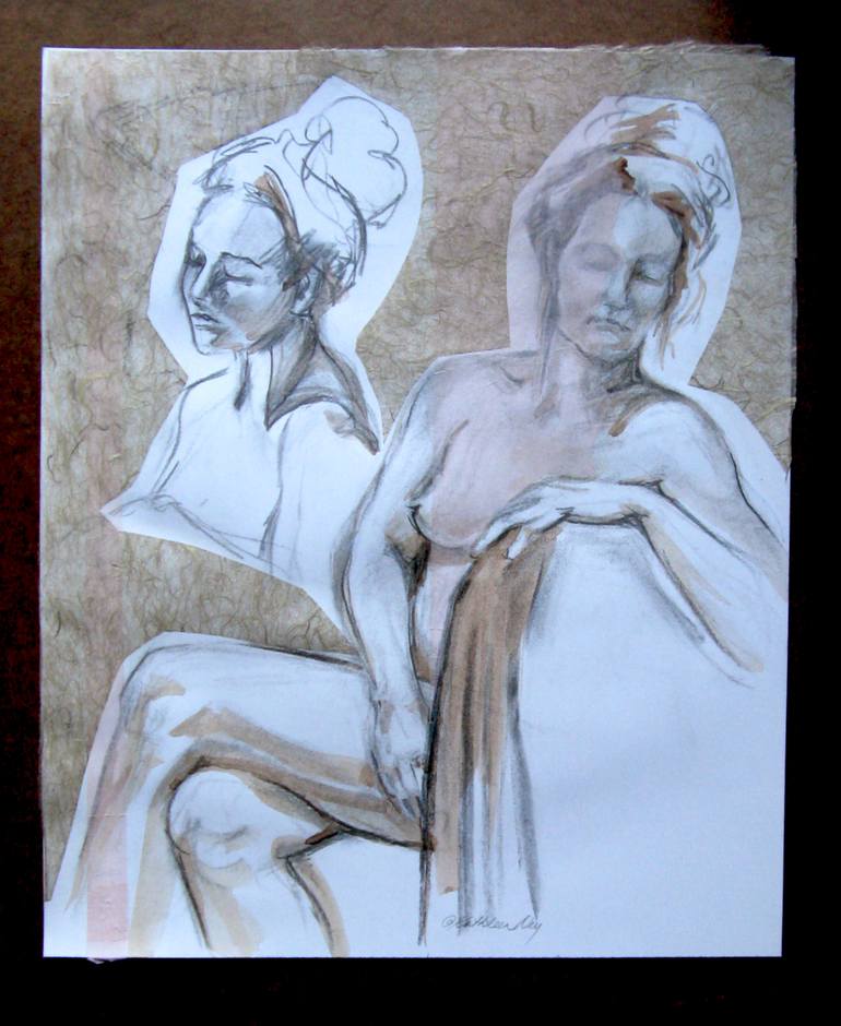 Original Figurative Nude Drawing by Kathleen Ney