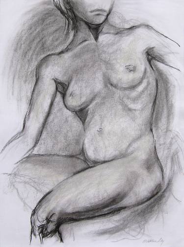 Original Figurative Nude Drawings by Kathleen Ney