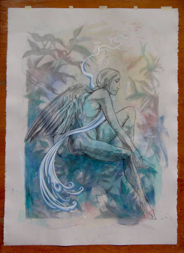 Original Conceptual Classical mythology Drawing by Kathleen Ney