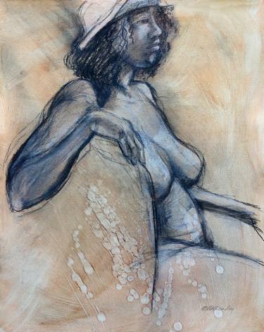 Seated Female Figure XIII, charcoal drawing thumb