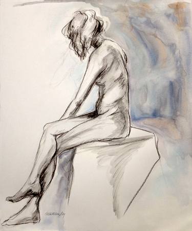 Original Figurative Nude Drawings by Kathleen Ney
