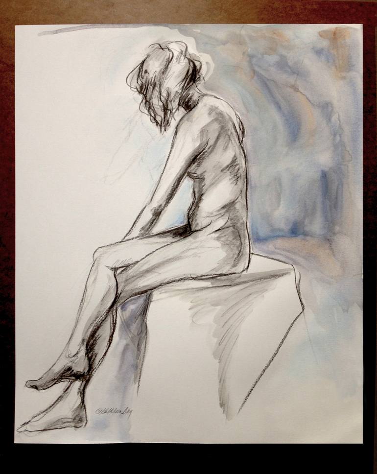 Original Figurative Nude Drawing by Kathleen Ney