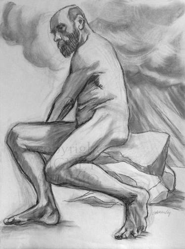 Zeus Summoning Typhon - charcoal study thumb