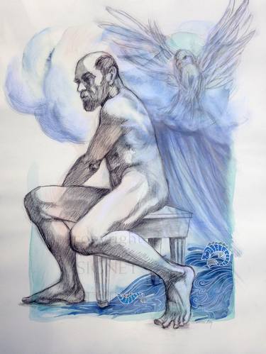 Original Conceptual Classical mythology Drawings by Kathleen Ney