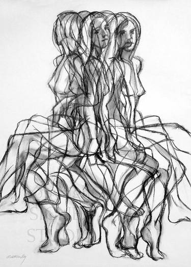 Original Abstract Expressionism Abstract Drawings by Kathleen Ney