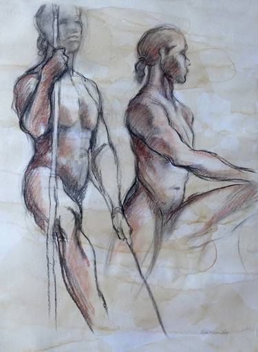 Classic Male Figure Study, charcoal drawing thumb