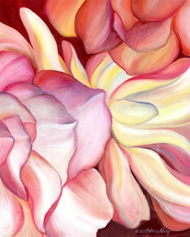 Semi Abstract Floral oil painting, Begonia thumb