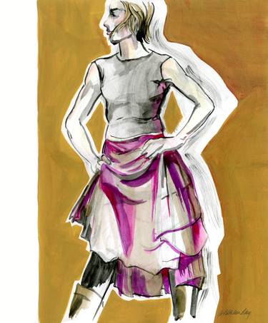 Original Documentary Fashion Drawings by Kathleen Ney